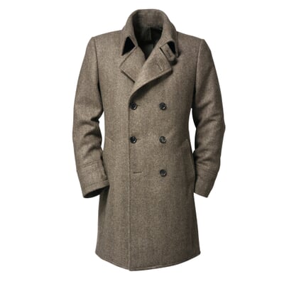 Alpago Herringbone Men’s Coat, Brown Beige Melange | Manufactum