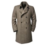 Alpago men coat herringbone Brown Beige Melange