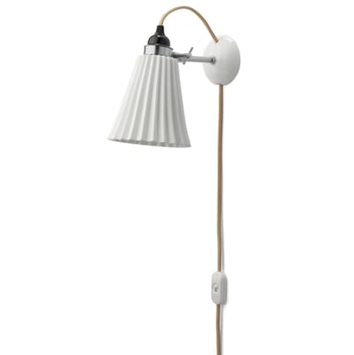 Wall Lamp Made Of Bone China Pleated, Wall Lamp With Switch Ikea
