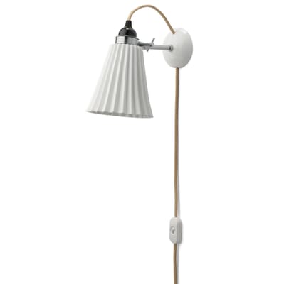 Wall Lamp Made Of Bone China Pleated With Intermediate Switch And Plug Manufactum Wall Lamp Made Of Bone China Pleated, Wall Lamp With Switch Ikea
