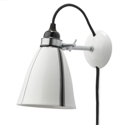 Wall Lamp Made Of Bone China Line Decoration With Intermediate Switch And Plug Manufactum - White Plug In Wall Lights Uk