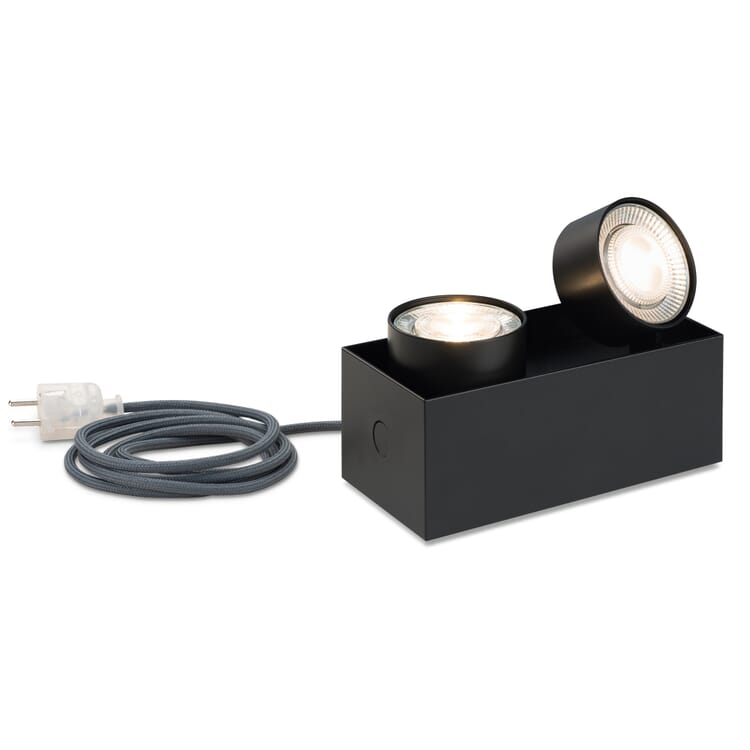 Projecteur sur pied Wittenberg, Noir profond RAL 9005