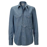 Manifattura Ceccarelli Herrenhemd Chambray Blau