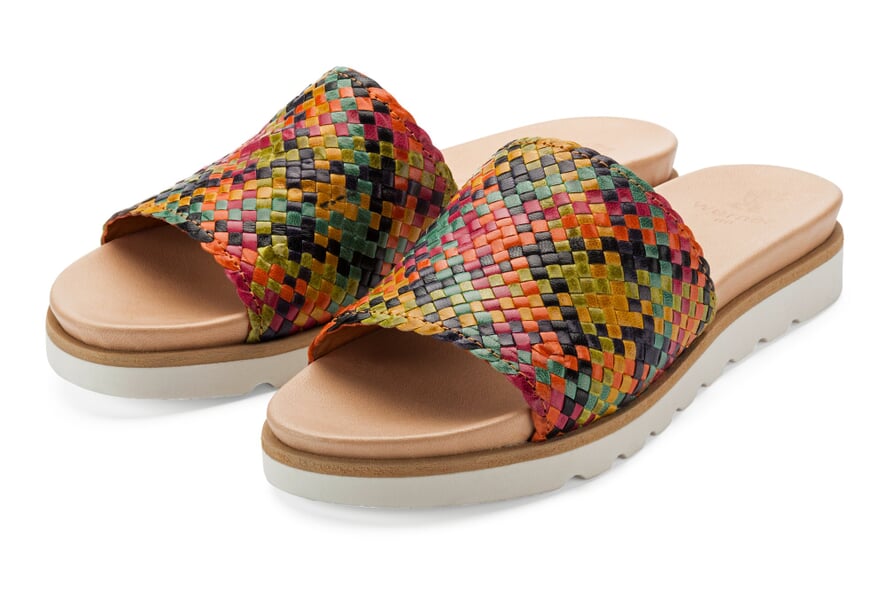 Damen-Flechtpantolette Multicolor