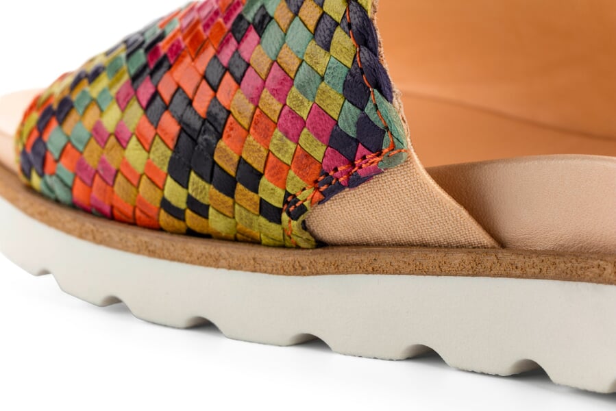 Mule femme tressée Multicolore, vue détaillée
