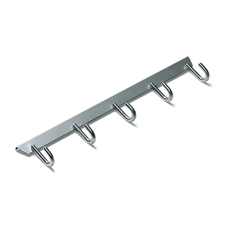 Universal hook bar stainless steel, 5 hooks