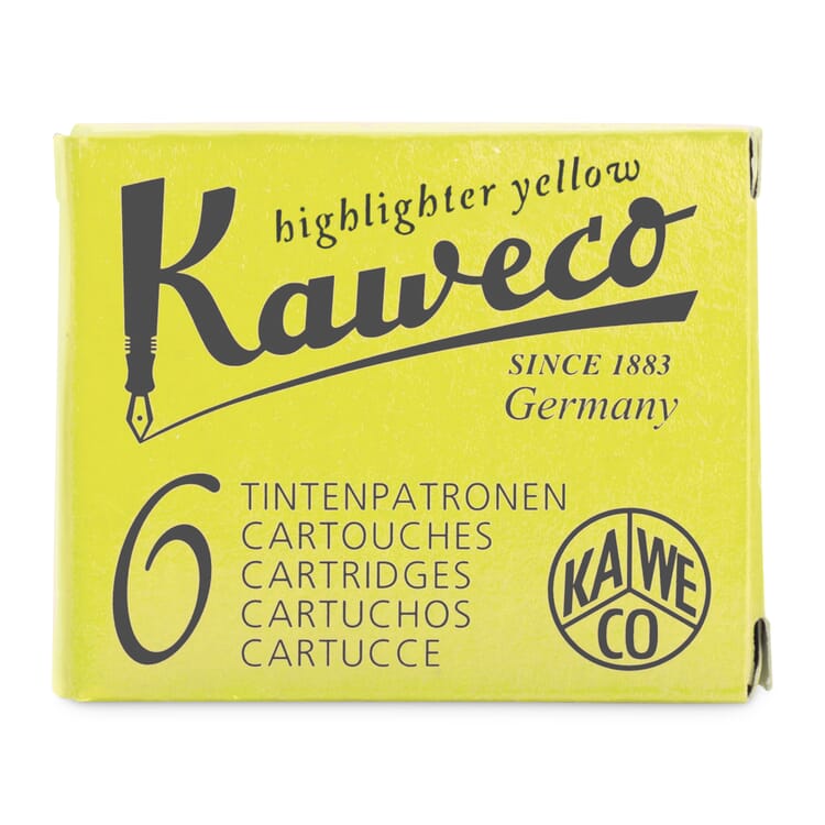 Cartouches d'encre pour marqueur Kaweco jaune fluo