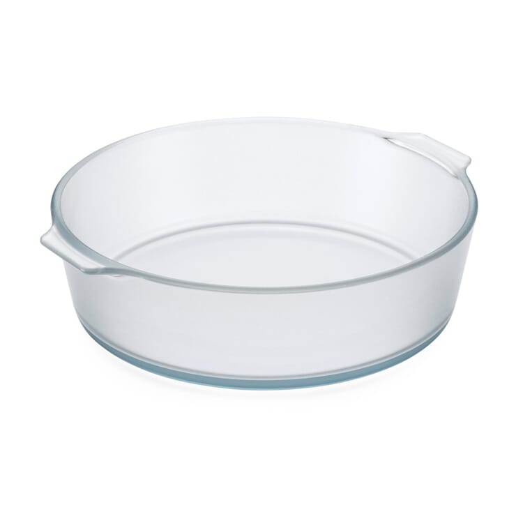 Casserole dish round glass ceramic coating