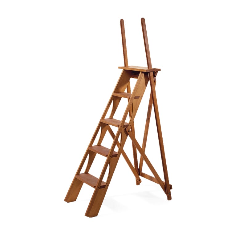 Bibliotheekladder met handgrepen, Kersenboom