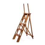 Library ladder with handle bars Cherry wood