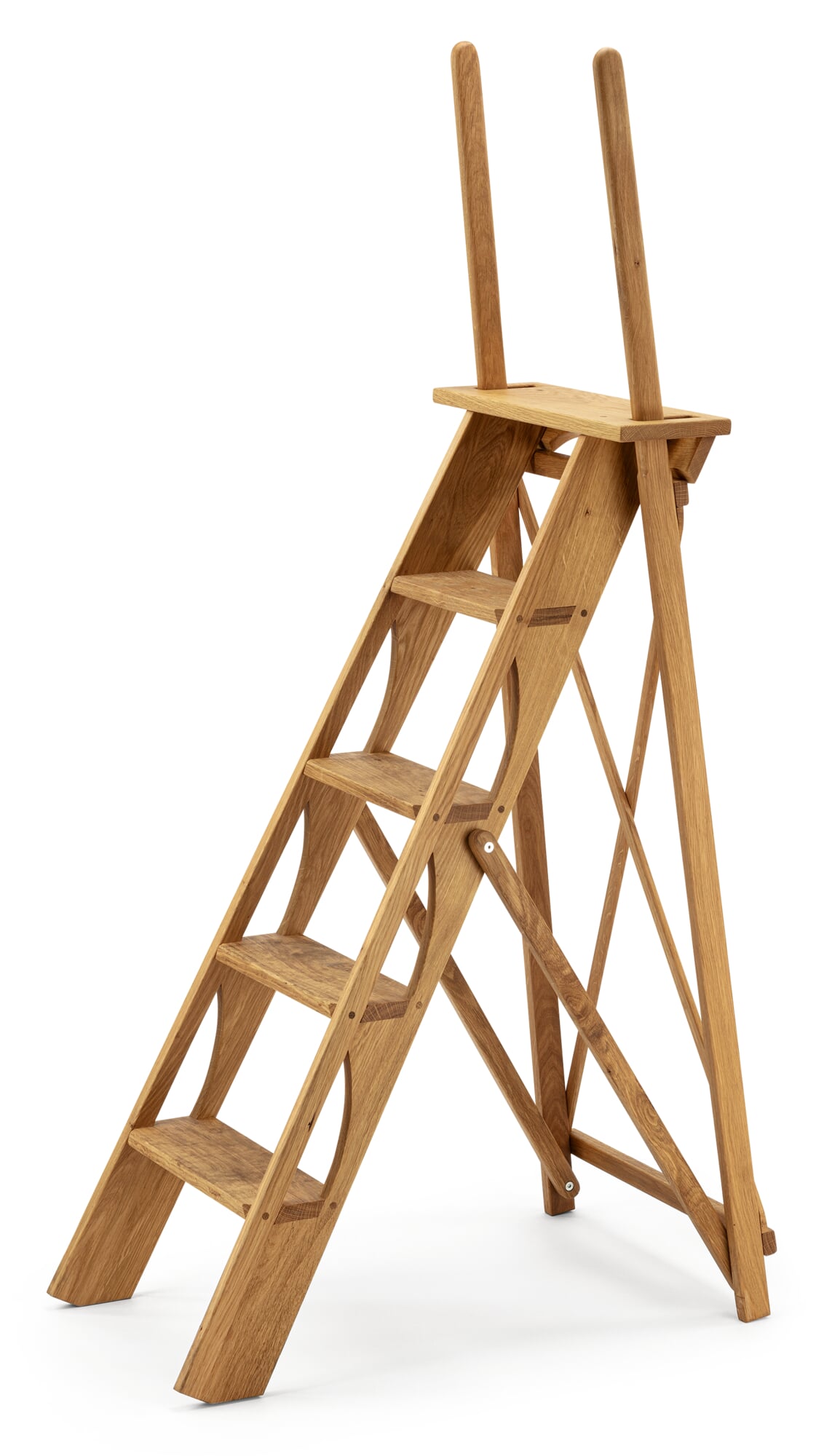 Library ladder with handle bars, Oak | Manufactum