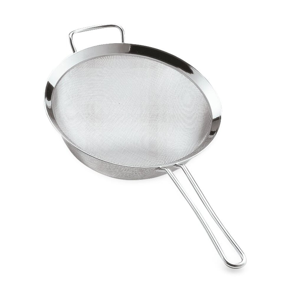 Zeef met houten handvat, roestvrij staal, 22cm in diameter