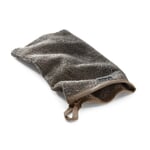 Handdoek linnen badstof zwart-naturel Washandschoen