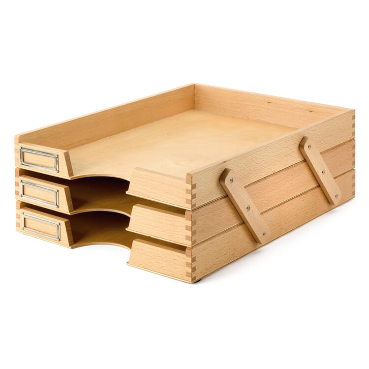 Letter tray beech wood triple