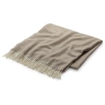 Herringbone Cashmere Blanket Grey-brown