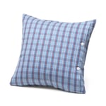 Kissenbezug Flanell Hochficht-Karo Blau 40 x 40 cm