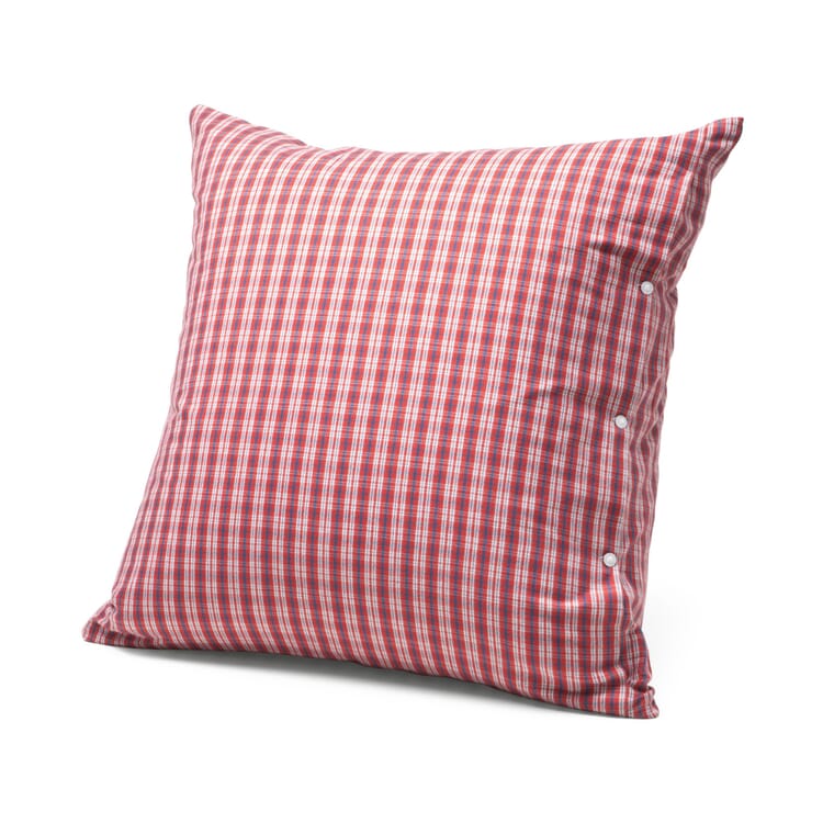 Pillow Case Made of Flannel in Hochficht Check Pattern, Red