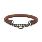 Dog collar elk leather up to 40 cm neck size