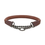 Dog collar elk leather up to 45 cm neck size
