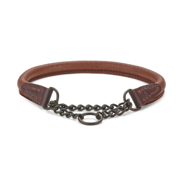 Elk leather dog collar, Neck size up to 45 cm
