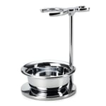 Soporte de afeitar zincado cromado con cuenco