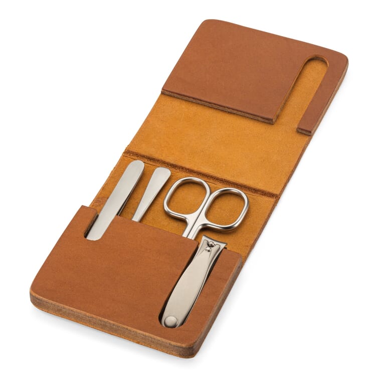 Estuche de manicura de piel de vaca