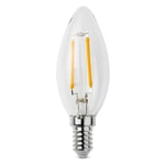 LED Filament Light Bulb Flame Shape E14 Screw Cap  Clear