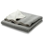Doubleface deken scheerwol Natuurlijk wit/lichtgrijs