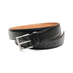 Ceinture homme en cuir de cheval, forme plus étroite Noir