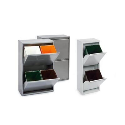 Klappschrank Stahl, 2 Eimer | Manufactum