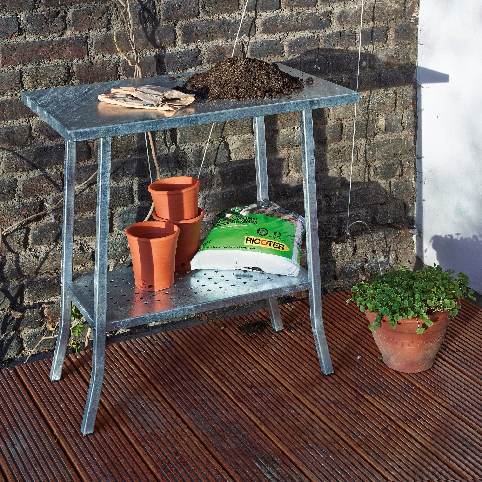 galvanized garden table