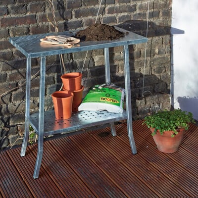 Garden Table Made Of Galvanized Steel, Galvanized Steel Outdoor Furniture