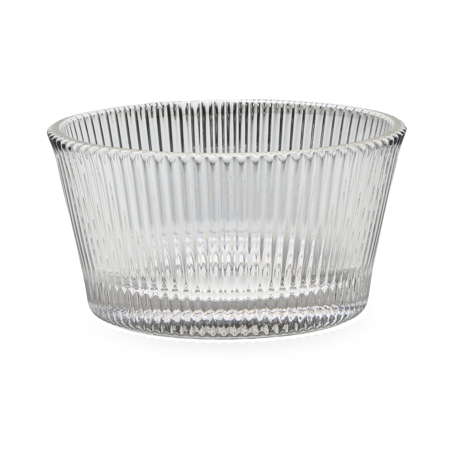 Large Glass Salad Bowl Ribbed bowl