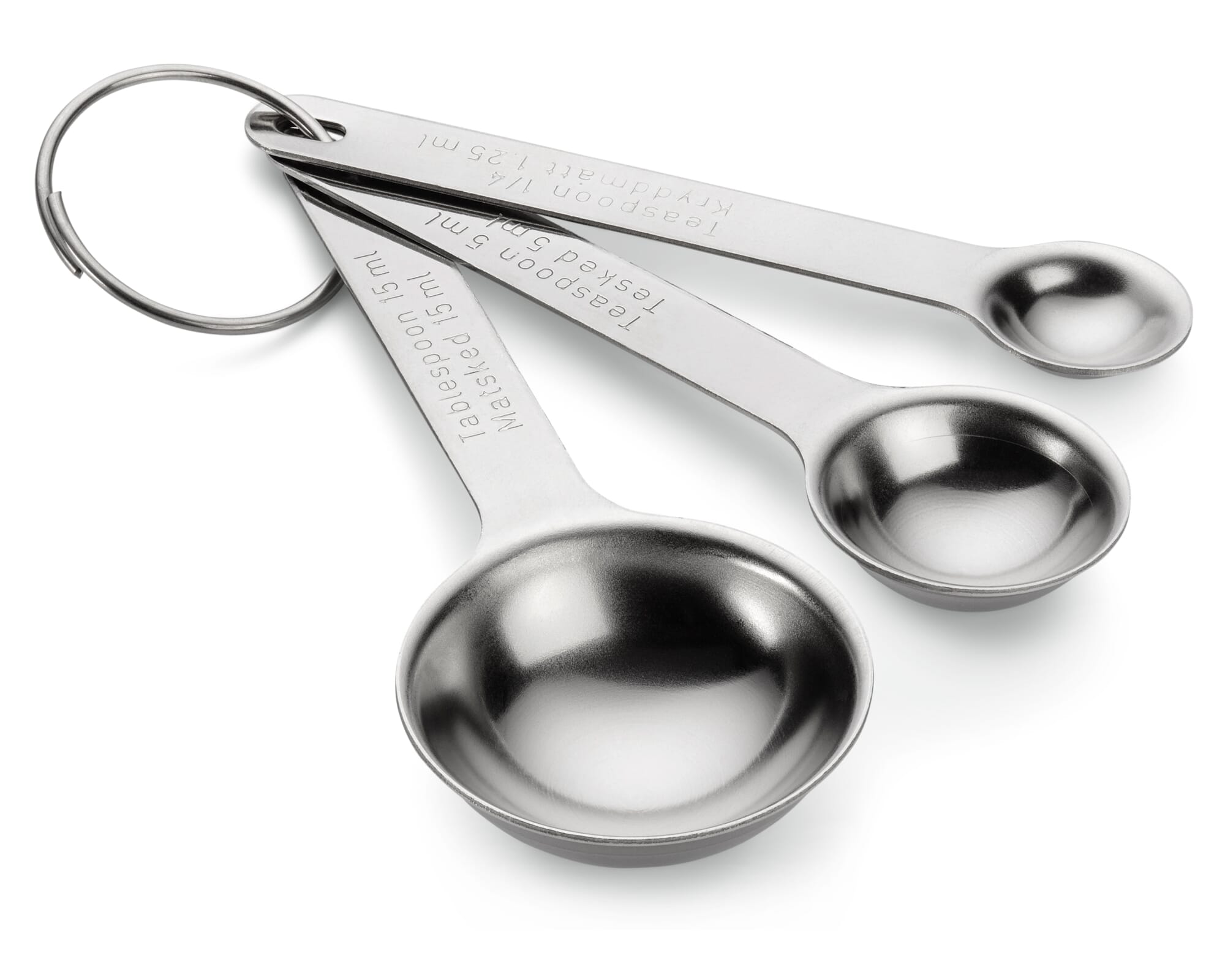 Imprinted 4 Piece Stainless Steel Measuring Spoons, Household