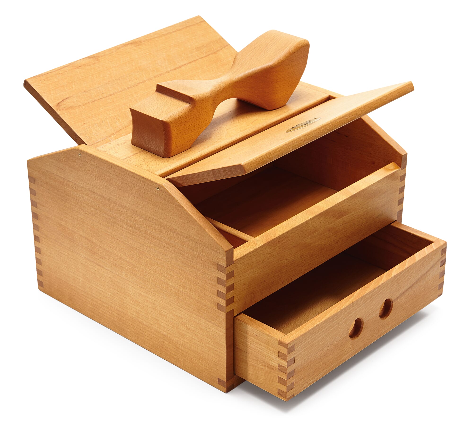Tapir shoe polish box with handle and drawer