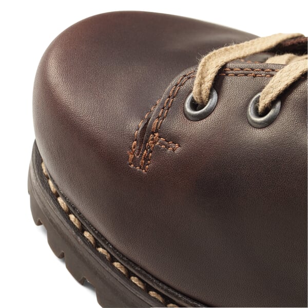 Women’s Lace-Up Shoes, Cowhide Leather Dark brown, close-up