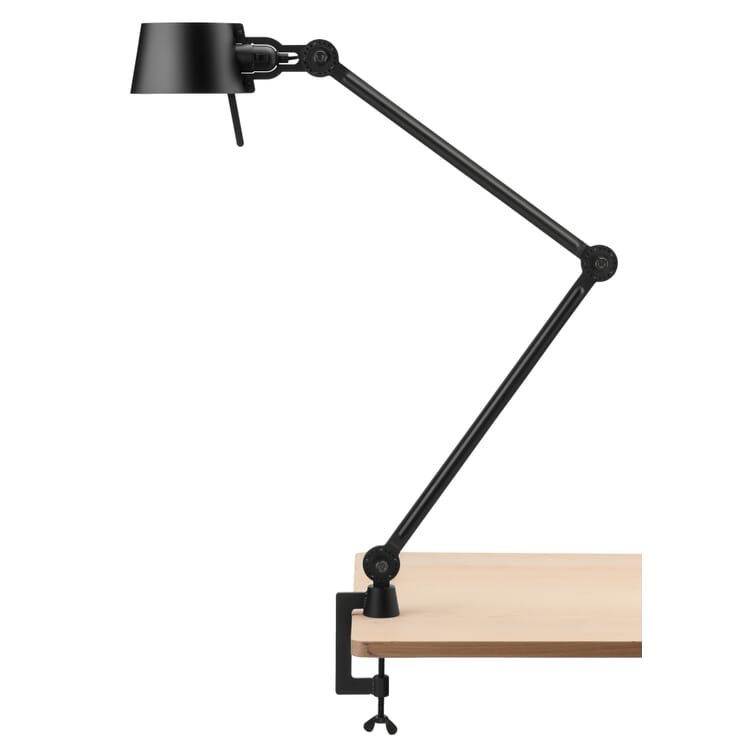 Lampe de bureau Tonone acier et aluminium 2 bras, Avec pince de table