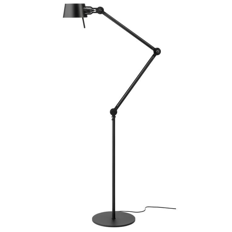 Tonone gulvlampe i stål og aluminium, Sort