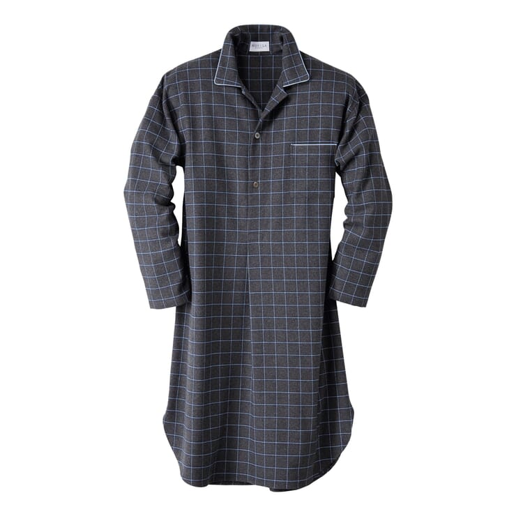 Camicia da notte da uomo in flanella, Grigio melange