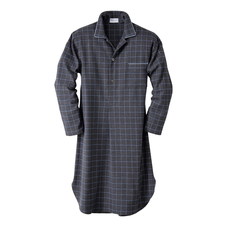 Men’s Flannel Nightshirt, Mixed Gray