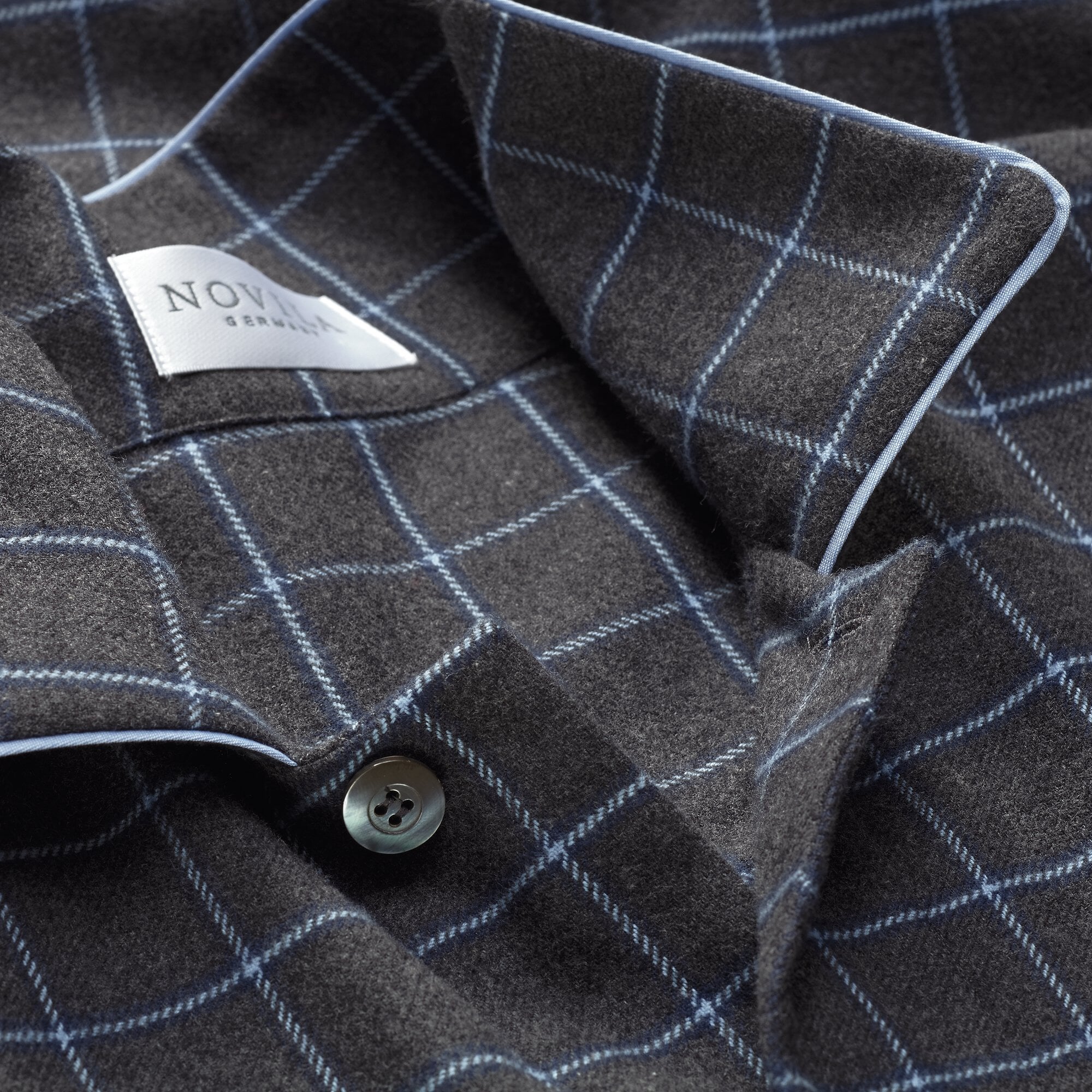 Men's Flannel Nightshirt, Mixed Gray 