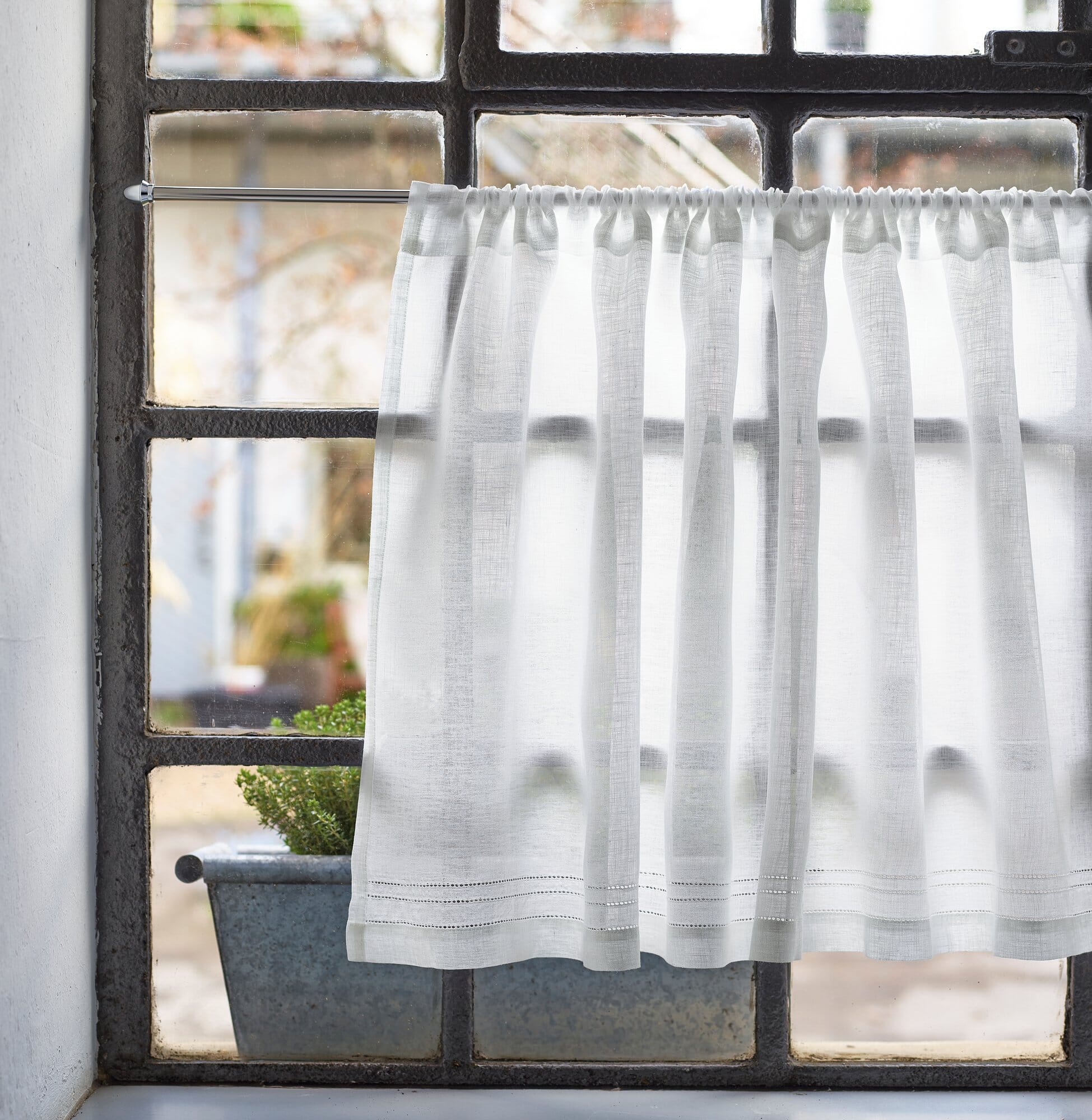 Half Curtain Linen Voile Wide 90 Cm, Half Window Curtains