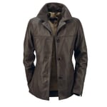 Hack Ladies’ Cow Buttoned Leather Jacket Dark brown