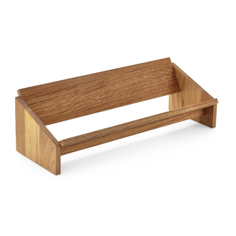 Bogreol med skrivebord i eg