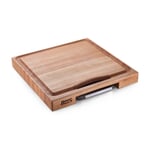 Cutting board with juice groove and drip tray