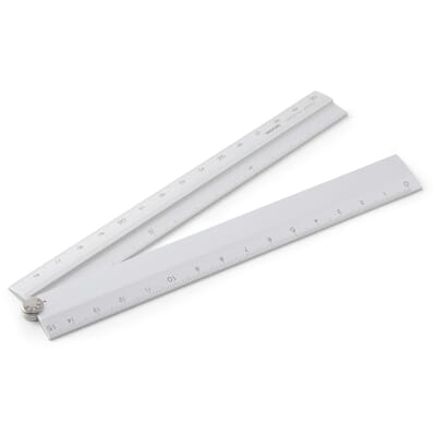 Folding ruler Fold, Silver-Coloured
