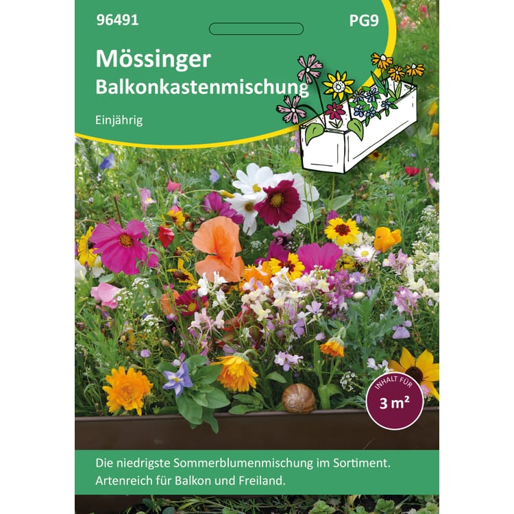 Graines de fleurs 'Mössinger Balkonkastenmischung' (mélange pour caissettes de balcon)