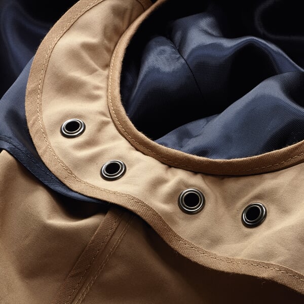 Herren-Kurzmantel Karamell, Detailsicht