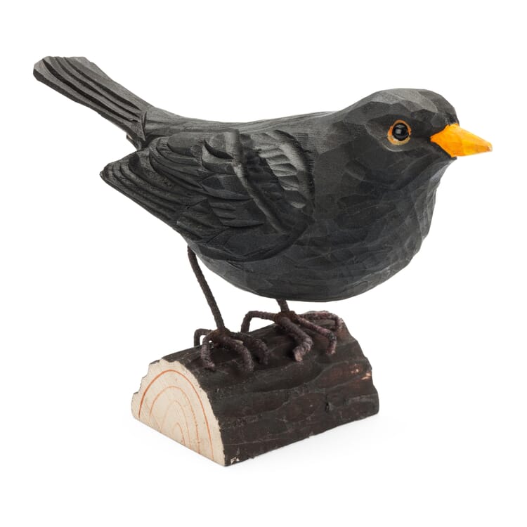 Blackbird lime wood hand carved