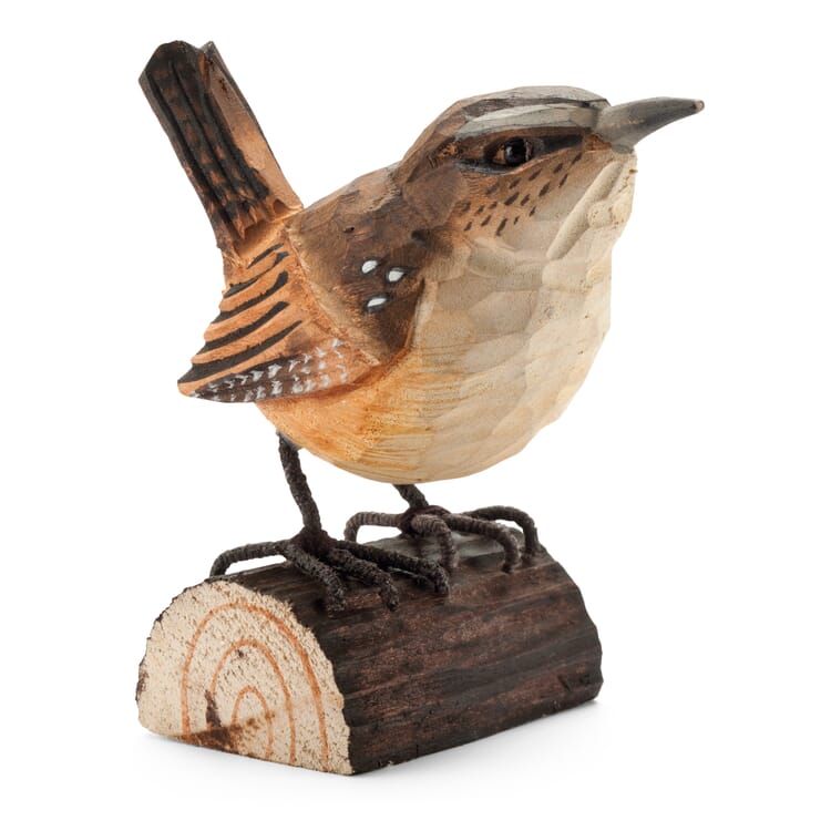 Wren tallado a mano en madera de tilo